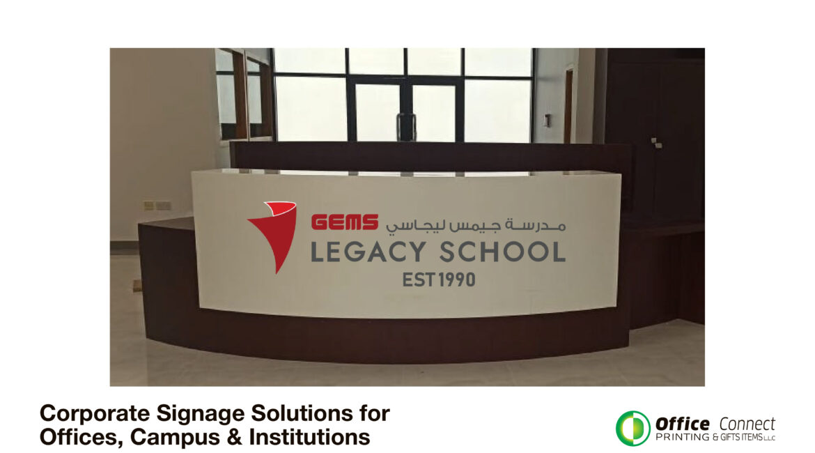 Illuminated channel sign for corporate office branding Dubai