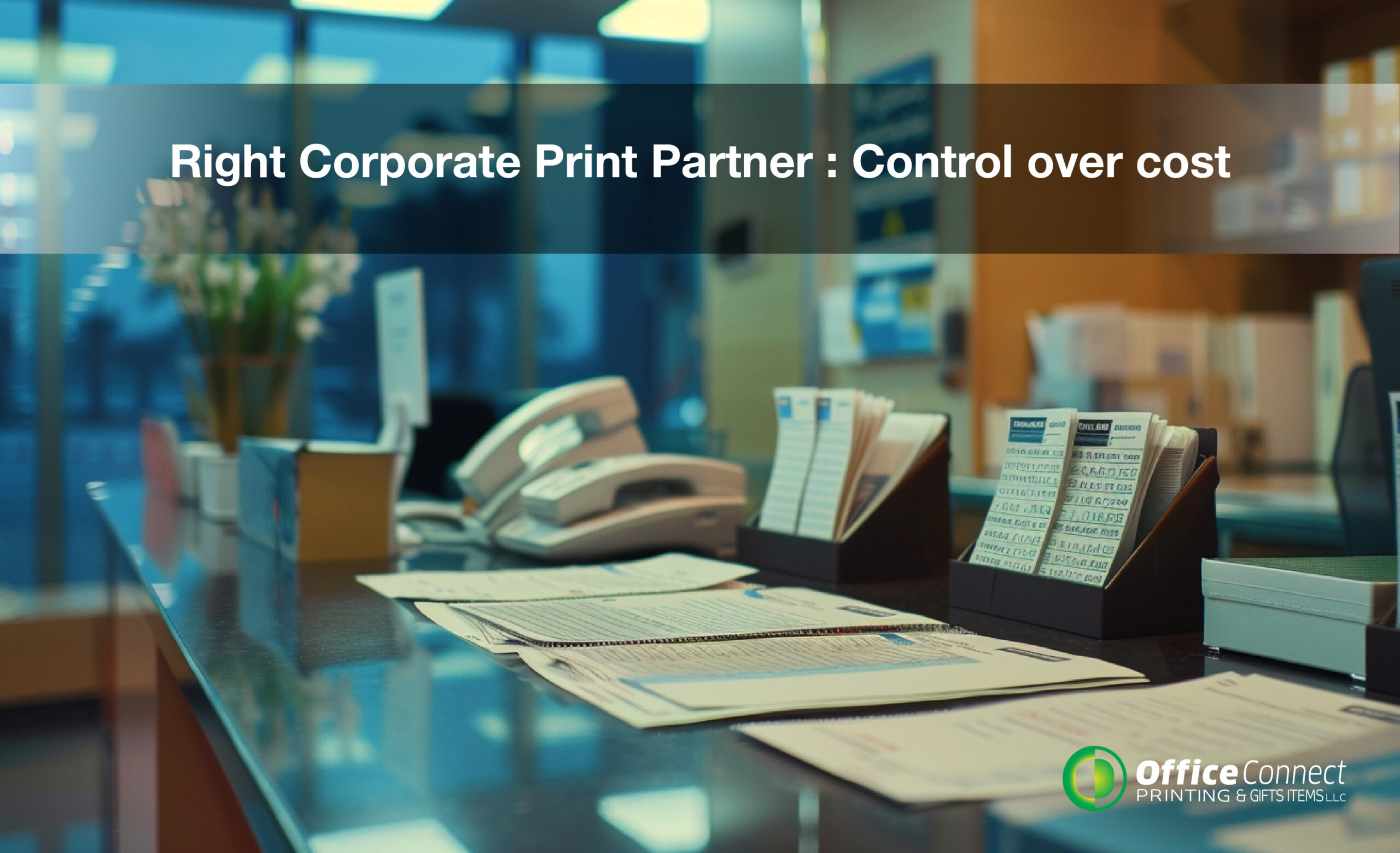 Procurement team reviewing corporate printing services from Office Connect Printing in Dubai