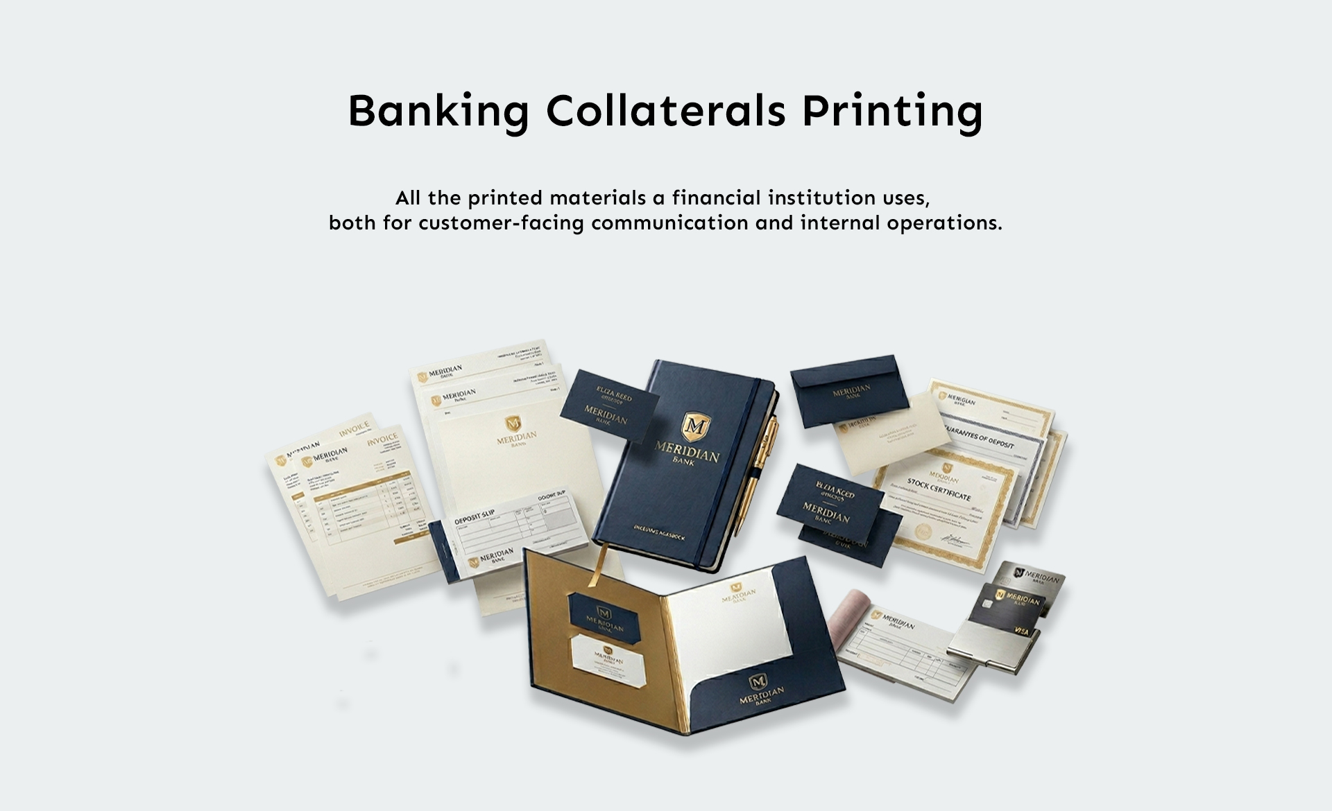 Banking collateral printing Dubai including brochures branded envelopes ATM kits and customer forms for UAE financial institutions
