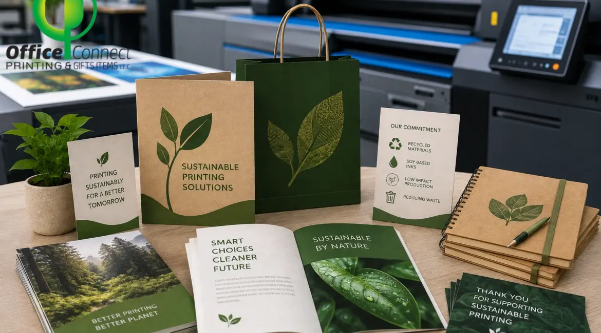 sustainable printing solutions Dubai - FSC certified recycled paper stock samples