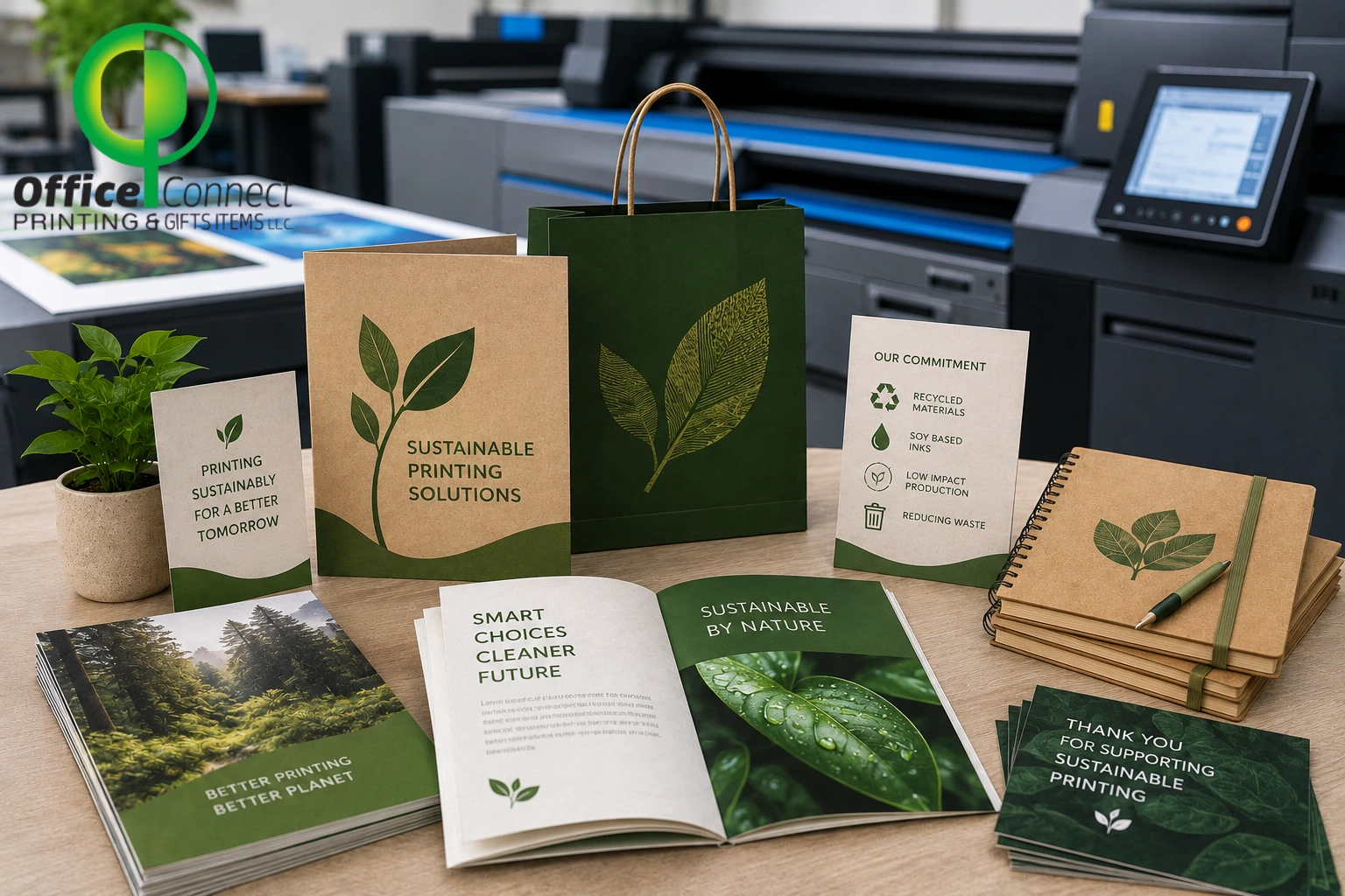 sustainable printing solutions Dubai - FSC certified recycled paper stock samples