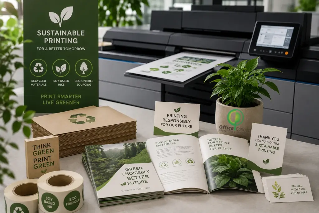 green printing services Dubai - brochures printed on recycled sustainable paper