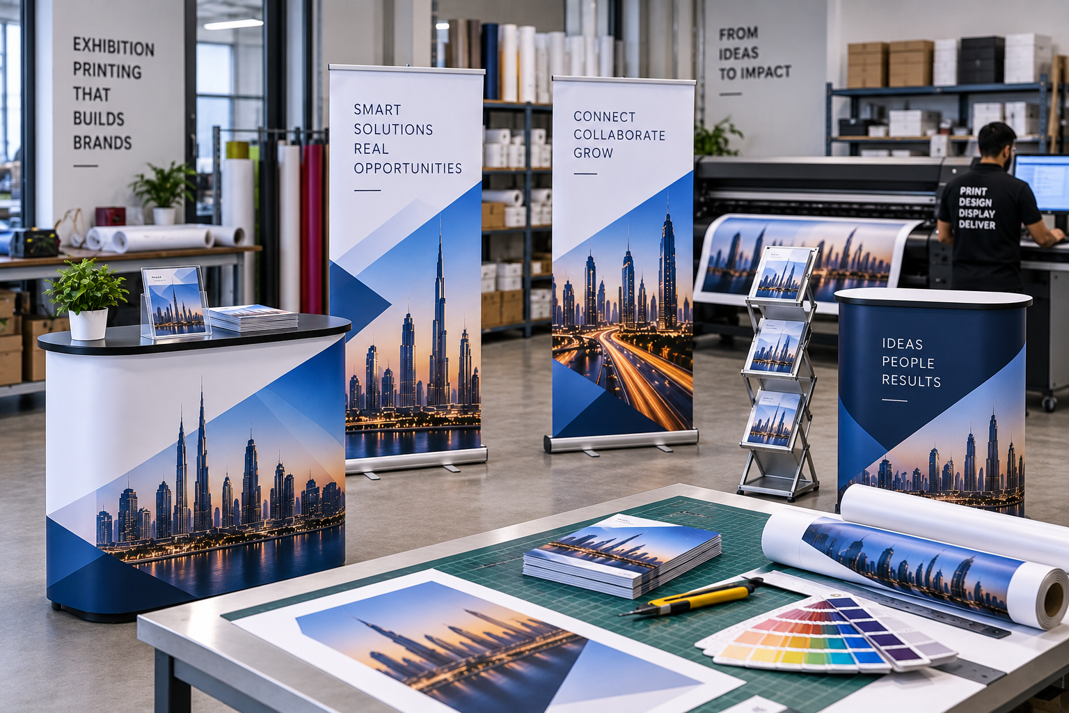 Exhibition stand printing in Dubai at a busy trade show event